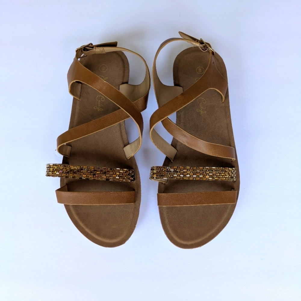 Elegant‎ Brown Strappy Sandals